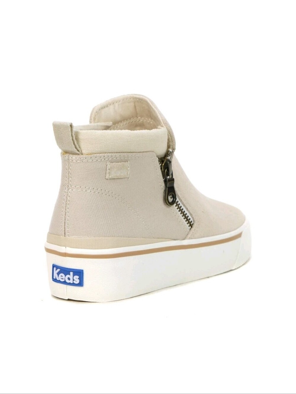 Keds Women's Cooper Latte Suede/Canvas Zip Booties 7.5 - Picture 2 of 13